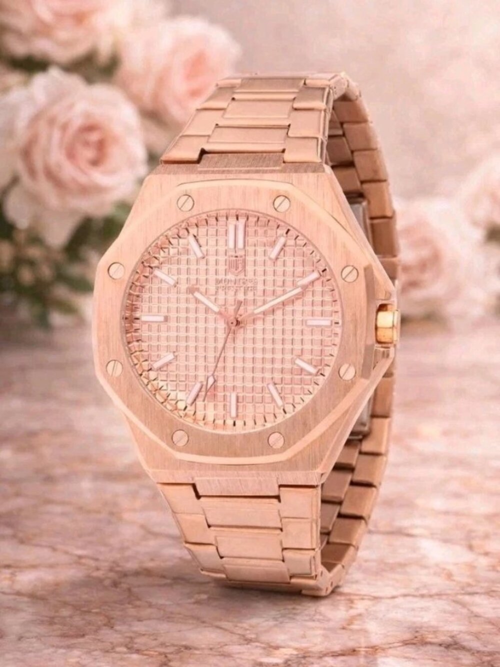 Montres Rose Gold Octagonal Watch